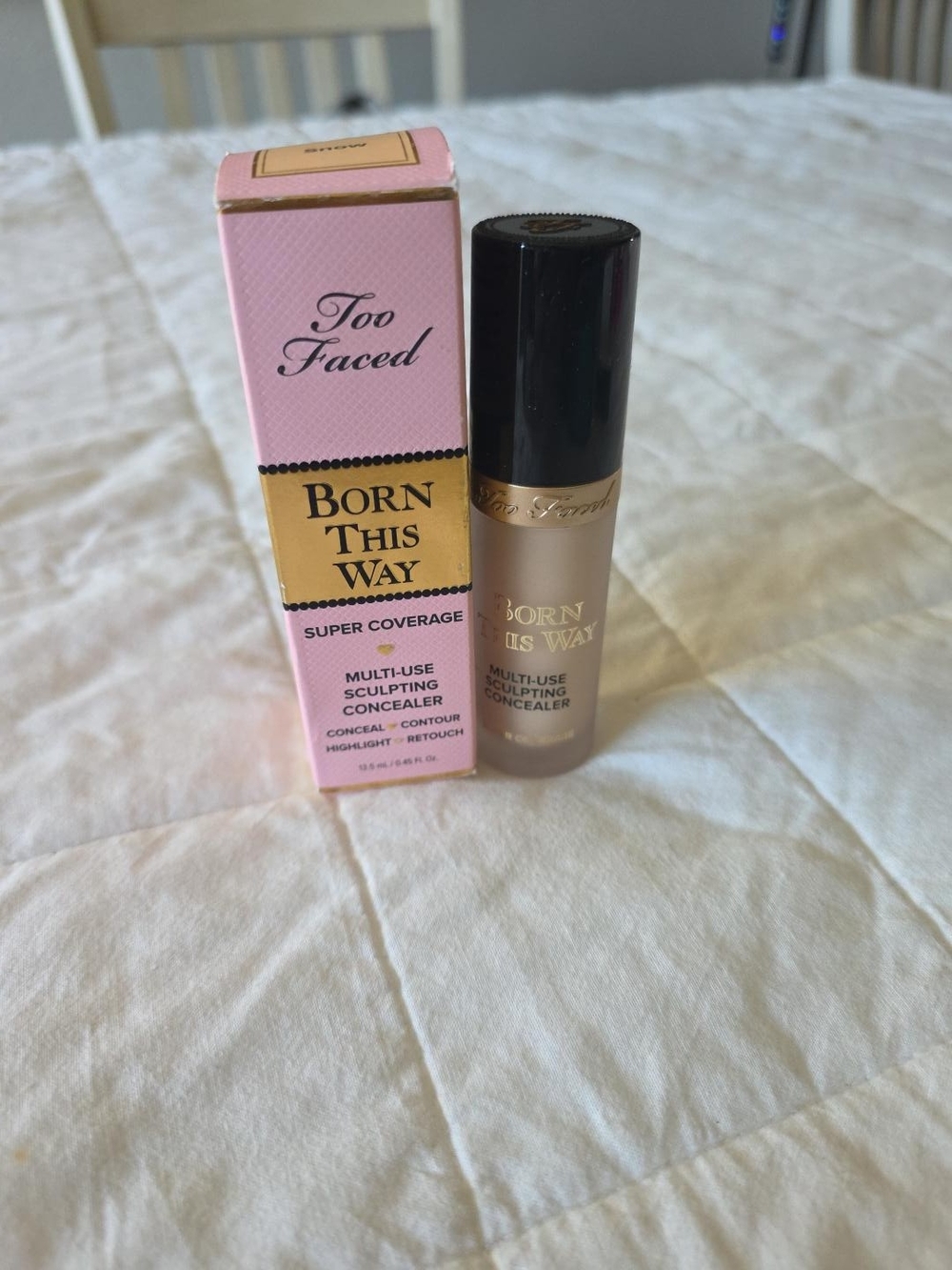 Too Faced Born This Way Super Coverage Concealer Snow 0.45 oz NEW